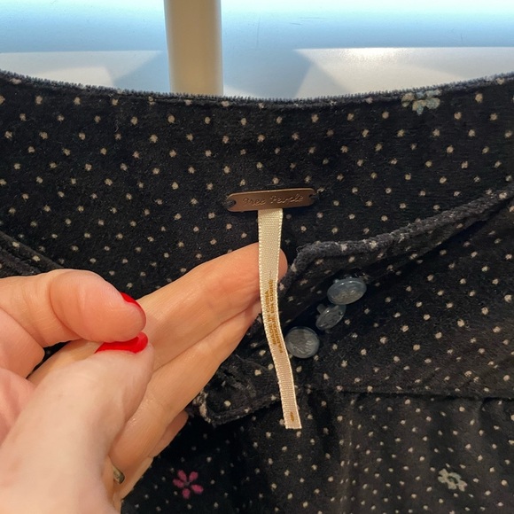 Free People A Line Dress Black Polka Dot Floral- Small - Picture 6 of 10